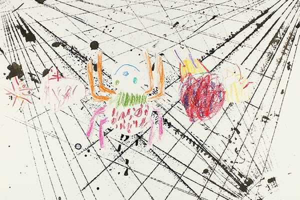 「蜘蛛の巣」墨出し絵画