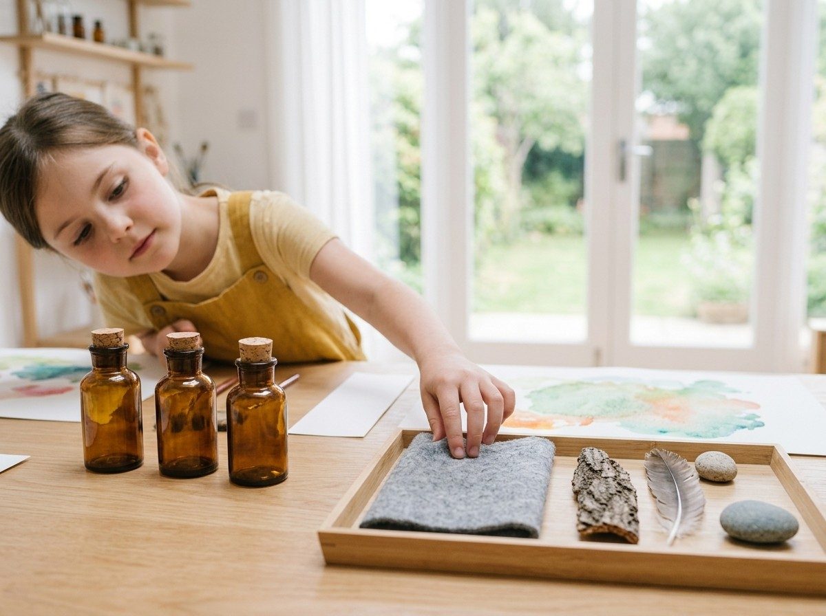 A child touching felt (illustrative)